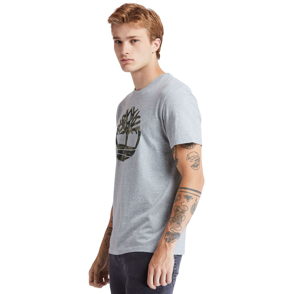 Camisetas Timberland Hombre Kennebec River Tree-Logo Gris - Chile WMJ-549081